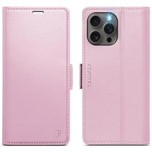 for iPhone 13 Pro Case Wallet with RFID Blocking Card Holder, PU Leather Kickstand Protective Flip Phone Cover Fit for iPhone 13 Pro 6.1", Rose Gold