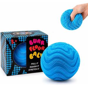 Fuzz Ball Squishy Stress Ball,Soft Fidget Squishy Fuzz Squeeze Ball for Adults,Anxiety Stress Relief Toys,Party Favors Gift for Adults (Blue Ball)