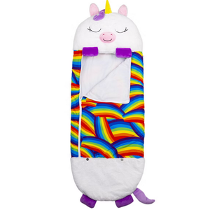 Happy Nappers: Pillow & Sleepy Sack: Medium - White Unicorn - 54 x 20", 2-In-1: Plush Animal Opens To Sleeping Bag, Soft Play-Nap Character, Kids 3+