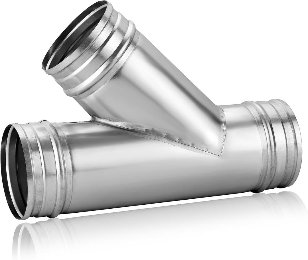 NATGAI 4 Inch 3 Way Duct Splitter, 45Metal Hose Connector 4 Inch Duct Connector for Exhaust Fan, Y-Shaped Ducting Adapter for HVAC, Dryer Vent, Exhaust Fan, Ventilation Systems in Kitchen & Bathroom