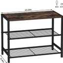 HOMEFORT 3-Tier Shoe Rack, Shoe Storage Shelf, Industrial Shoe Tower, Narrow Shoe Organizer for Closet Entryway, Small Shoe Rack Table with Durable Metal Shelves, Rustic Brown