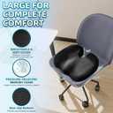 Seat Cushion for Office Chair Memory Foam Coccyx Pain Relief Cushion Pillow for Back Support Non-Slip Seat Pad for Office Desk (Black)