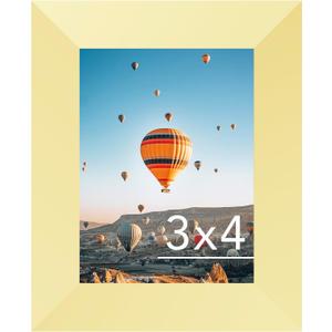3x4 Picture Frame Gold for Wall Hanging or Tabletop, Wall Mounting Horizontally or Vertically, 3 x 4 Wall Gallery Poster Photo Frame with Shatter Resistant Plexiglass, Gold