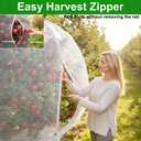 Fruit Tree Netting with Drawstring Zipper, Garden Netting for Garden Protection, Insect Bird Netting for Fruit Trees, Fine Mesh Plant Protection Net for Blueberry Bushes (8.2ft x 6.6ft)