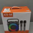 K9-M Karaoke Machine 15W Portable Bluetooth Speaker Wireless Microphones LED