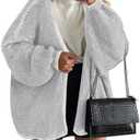 PRETTYGARDEN Womens Oversized Cardigan Sweaters 2025 Fall Long Lantern Sleeve Knit Open Front Lightweight Sweater Size M