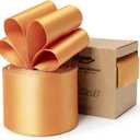 Orange Satin Ribbon Double-Faced Wired Ribbons for Gift Wrapping Flower Bouquet Bows Wedding Invitation Christmas Decor Crafts 2-1/2 Inch 10 Yards