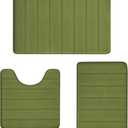 Sage Green Bathroom Rugs Sets 3 Piece Memory Foam Non Slip Bath Mats for Bathroom Floor and U-Shaped Contour Toilet Rug, Soft Washable Bathrom Sets Mats and Rugs Sets for Toilet Shower Sink