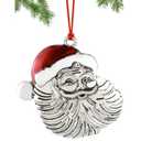 2025 Solid Pewter Metal Christmas Ornaments for Tree - Hanging Decorations for Party Home Holiday, Christmas Decor with Red Rope for Friends Family (Santa), Pack of 3