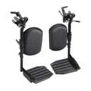 Invacare Wheelchair Legrests, Elevating, Aluminum Footplates, Padded Calf Pads, 1 Pair, T94HAP, Black