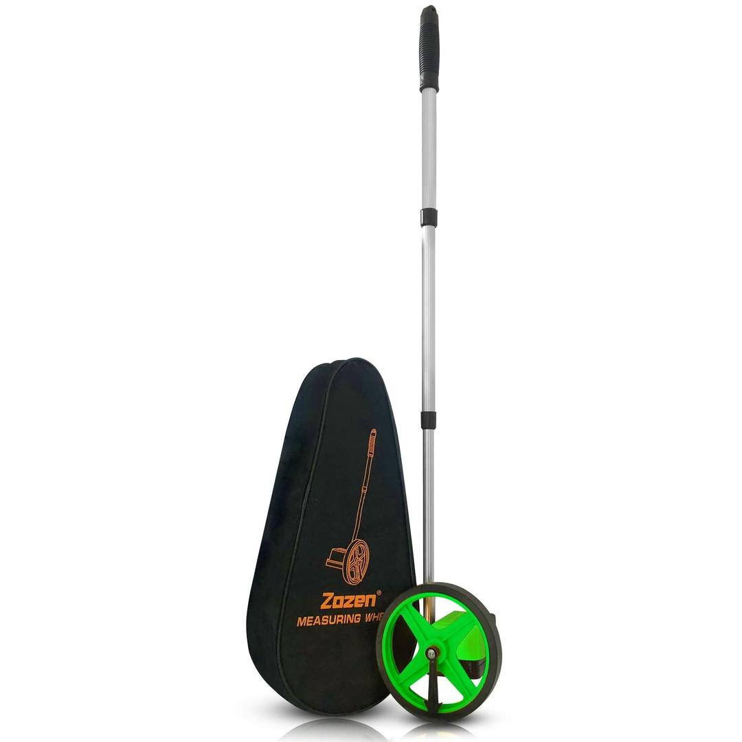 Zozen Measuring Wheel, Green 6Inch Measure Wheel, Distance Measuring in Feet and Inches, Rolling Measurement [Up to 10,000Ft], Telescopic/Mechanical/One Key to Reset, Include Carrying Bag.