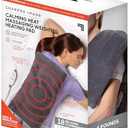 Calming Heat Massaging Weighted Heating Pad by Sharper Image- Weighted Electric Heating Pad with Massaging Vibrations, 9 Settings- 3 Heat, 6 Massage- 18 Relaxing Combinations, 12” x 24”, 4 lbs