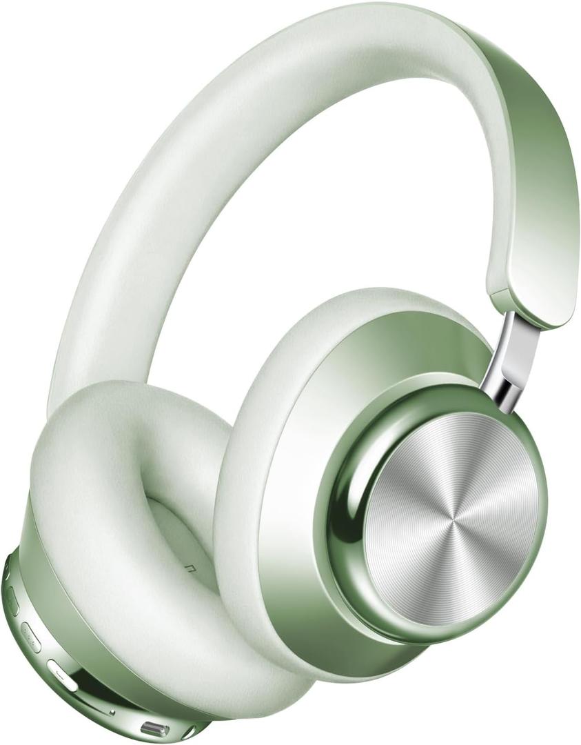 Wentronic Y03 Bluetooth Headphones Wireless Active Noise Cancelling Over Ear Headphones 48 Hours Playtime High Sound Quality 6 EQ Music Mode Headphones with Soft Ear Cushion - Green