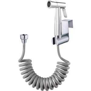 Bidet Stainless Steel Hand Shower, Muslim Stainless Steel Shower, Baby Cloth Diaper Spray Set with Spring Hose, wall Mount