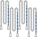 BeneLabel 4-Pack 85" Stainless Steel Swing Chains with Handle Grip Sleeve and Quick Connect Buckles, Heavy Duty Hanging Kit for Hammock Chairs, Porch Swings, Punching Bags, and More, 1000 lbs Capacity