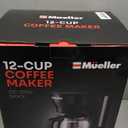 Mueller 12-Cup Drip Coffee Maker - Borosilicate Carafe, Auto-Off, Reusable Filter, Anti-Drip, Keep-Warm Function, Clear Water Level Window Coffee Machine, Kitchen Essentials & Accessories (Black)
