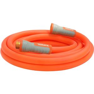 YAMATIC Heavy Duty Garden Hose 5/8 in x 15 ft with Swivel Fitting, Super Flexible Water Hose, All-weather, Lightweight, Burst 600 PSI (Orange)