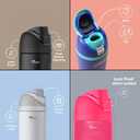 SipEasy Double Walled Insulated Water Bottle with Straw - 24 oz BPA Free Stainless Steel Water Bottle with Leak Proof Lid for Gym, Sports, Travel, and School, Keep Cold for 24H & Hot for 12H (DAZLING PINK)