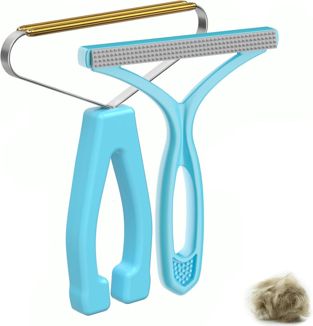 Pet Hair Remover, Dog and Cat Hair Remover, Wool Hair Remover, Carpet Rake for Pet Hair Removal, Carpet Rake, Pile Brush, Hand Shaver for Carpets, Car Cushions, Sofas, Pet Beds, Furniture & Rug (Blue)