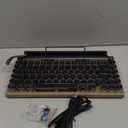 Retro Typewriter Wireless Mechanical Gaming Keyboard, Bluetooth 5.0 Office Computer Vintage Keyboards 83-Key Blue Switches Punk Round Keycap, LED Backlight, Compatible with PC/Laptop/Pad/Phone, Wood