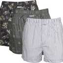 Columbia mens Pfg Woven Boxer Short 3 Pack (Large, Shark Freshfish Print/Cypress Trout Print/Grey Stripe)