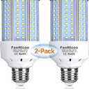 2-Pack 200W Equivalent LED Corn Light Bulb 3000 Lumen 6500K Cool White Daylight 30W LED Corn Lamp E26/E27 Medium Base for Indoor Outdoor Warehouse Garage Basement Backyard Factory Barn and Many Areas