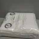 NICETOWN 100% Blackout Window Curtain Panels, Cold and Full Light Blocking Drapes with Black Liner for Nursery, 84 inches Drop Thermal Insulated Draperies (White, 2 Pieces, 52 Wide Each Panel)