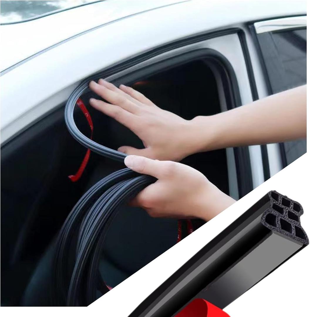 32.8Ft Car Weather Stripping Door Seal,Type B Car Door Weather Stripping with 3-Layer 8-Hole Hollow Design for Dust/Noise Reduction,Upgraded EPDM Cars Doors Seal Strip