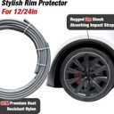 4-Pack Alloy Rim Protector for Car Wheels–Fits 12 to 24 Inch Wheels – No-Scratch Rim Guards for Curb Rash & Scuffs–Adhesive-Free Universal Fit Wheel Edge Protectors (Grey)