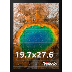 19.7x27.6 Picture Frame for Wall Display, 19.7x27.6 Black Picture Frame with Shatter Resistant Plexiglass, Stable and Sturdy Puzzle Frame for Wall Display, Handpicked Gift Collection, 1 Pack