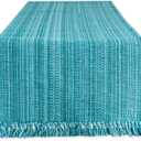 DII Variegated Tabletop Collection, Table Runner, 13x72, Teal