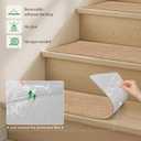 4PCS Non-Slip Stair Treads - 8"x30" Edging Stair Treads for Wooden Steps Washable Peel and Stick Indoor Stairs Tread Rug Stain Resistant Staircase Mat for Kids and Pets (4pc, Brown)