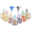 PandaEar 7-Pack Reusable Silicone Baby Food Pouches with Handles, 4oz Refillable Squeeze Pouches for Toddlers & Infants, BPA-Free Self-Feeding Yogurt & Smoothie Bags, Includes 2 Funnels