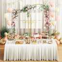 Metal Arch Backdrop Stand 2 Set (6FT/5FT), Gold Wedding Arch Frame, Balloon Arch Stand for Wedding, Baby Shower, Birthday, Ceremony, Party Decor