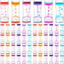18 Pcs Liquid Motion Bubbler Timer Sensory Fidget Colorful Hourglass Desktop Calming Tool for Autism, Stress Relief, Stocking Stuffers