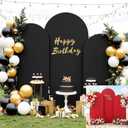 Black and Red Arch Backdrop Cover 7.2FT 6.6FT 6FT Arch Covers Stretchy Backdrop Set of 3, Wedding Arch Cover Spandex Fitted Double-Color Fabric Arch Covers for Party Baby Shower Birthday Decoration