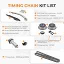 Autoexact Engine Timing Chain Kit w/Two Exhaust Cam Gears & Tensioner Fit for 4Cyl 2.4L Ecotec 2006-2017 Buick Chevy GMC Pontiac Saturn - Equinox Malibu Terrain HHR Verano Cobalt G6 Captiva 12588387
