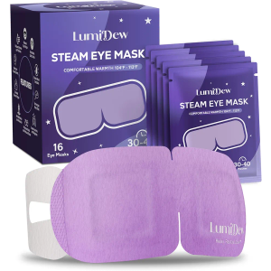 Steam Eye Mask, Self Heating Heated Eye Mask for Sleep, Warm Compress for Eyes, Moist Heat for Dry Eye Relief, Stye Eye Treatment, Spa, Travel Essentials & Relaxation Gifts, Unscented 16 Pack