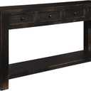 Signature Design by Ashley Gavelston Rustic Sofa Table with 4 Drawers and Lower Shelf, Weathered Black