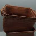 GIB Large Wicker Storage Baskets for Shelves Clothes Blankets Basket Woven Laundry Basket for Organizing, Decorative Rectangular Closet Organizers and Storage Bins with Handles, Brown, 4 Pack