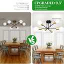 Modern Sputnik Chandelier Ceiling Light Fixtures, 6-Lights 22 Mid Century Industrial Metal Semi Flush Mount for Dining Room, Bedroom, Living Room-Black and Gold