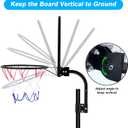 Trampoline Basketball Hoop, Fits Diameter 25mm - 32mm Straight & Curved Pole Basketball Hoop for Trampoline, Universal Trampoline Basketball Hoop Attachment with Ball, Pump and Protective Net.