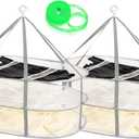 AUTODECO 2 Pack 3-Tier Folding Mesh Clothes Hanging Dryer, Sweater Drying Rack, Large Laundry Drying Rack, Lay fold Flat Dry Hanger, Mesh Clothes Hanging Dryer - XL(3Tier)+XL(3Tier)