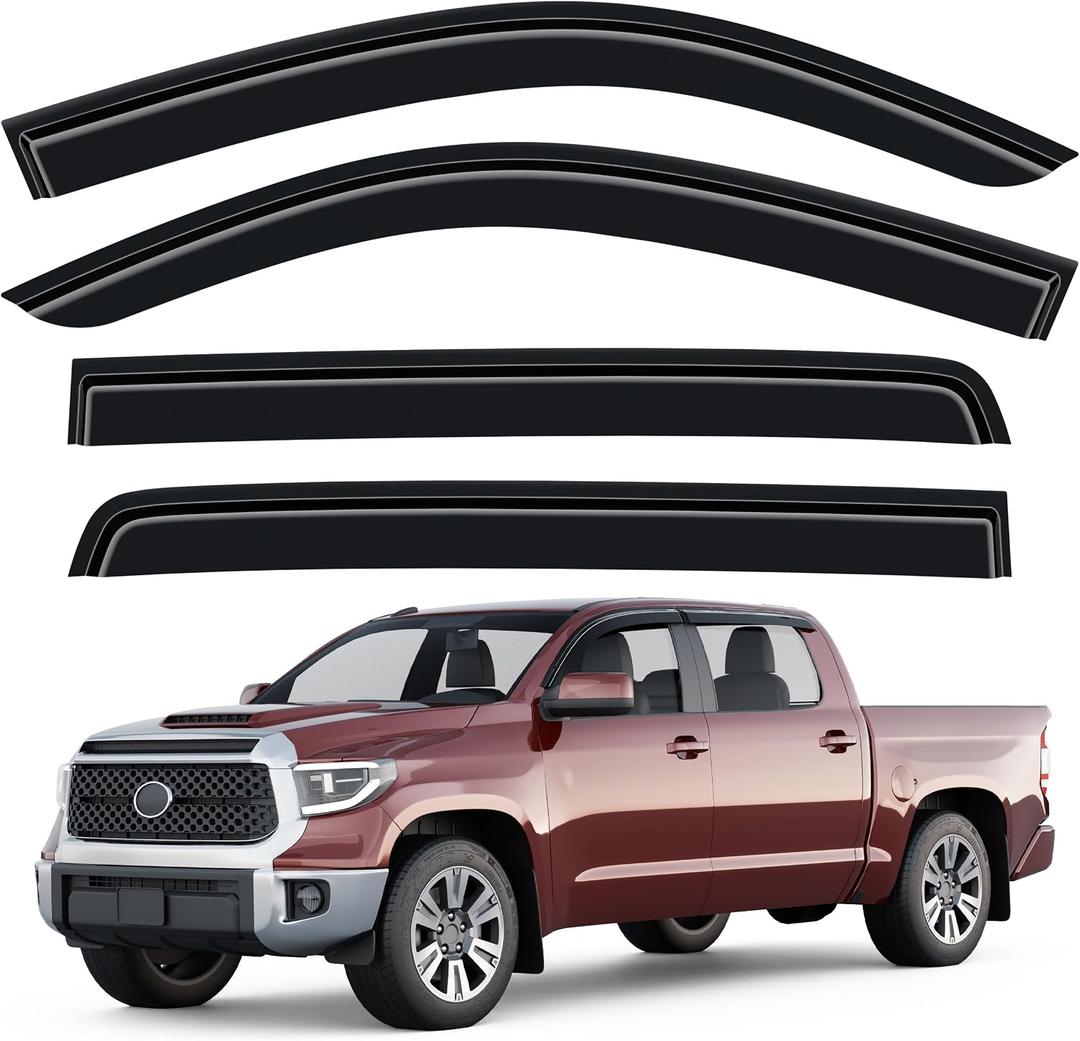 Outside-Mount Window Visors Rain Guards for Toyota Tundra 2007-2021, 4pcs