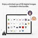 Cricut Maker 3 & Digital Content Library Bundle - Includes 30 Images in Design Space App - Smart Cutting Machine, 2X Faster & 10X Cutting Force, Cuts 300+ Materials, Blue, Leather,Vinyl