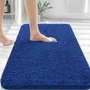 OLANLY Bathroom Rugs 36x24, Extra Soft Absorbent Chenille Bath Rugs, Rubber Backing Quick Dry, Machine Washable Bath Mats for Bathroom Floor, Tub and Shower, Home Decor Accessories, Royal Blue (36" x 24")