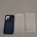 SSLOTSCASE for iPhone 17 Case with 2X Privacy Screen Protector, Card Holder & Adjustable Kickstand & Slide Camera Lens Cover & Camera Stand & Wallet, Heavy Duty Rugged Case Cover for iPhone 17, Blue