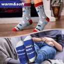 Mepase 4 Pairs Police Socks Men's Funny Novelty Police Officer Crew Socks Gifts for Men Dad Christmas New Year Gift