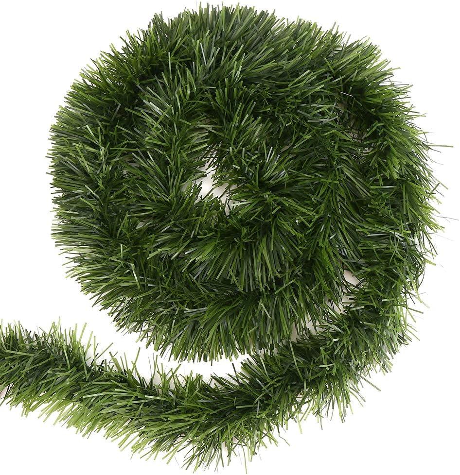 CCINEE 33ft Artificial Pine Garland, Green with, Perfect for Christmas Decor, Home Decor, Wedding, and More