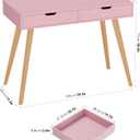 FOTOSOK Writing Desk with 2 Drawers, Small Cute Desk Makeup Vanity Table, 39.4L x 19.7W x 30.3H inches